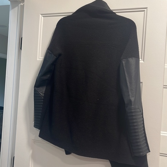 MAJE SWEATER WITH LEATHER TRIM - Picture 5 of 5